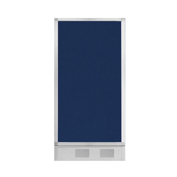 Hush Panel Configurable Cubicle Partition 2' x 4' Navy Blue Fabric w/ Cable Channel